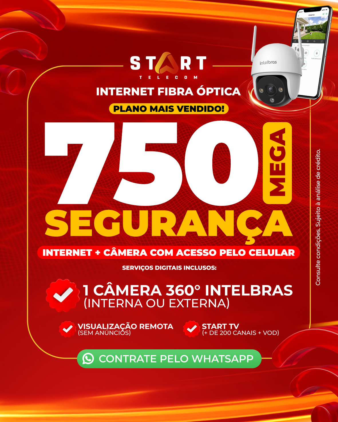 Plano 750Mbps Segurança - Internet Fibra Óptica Start Telecom